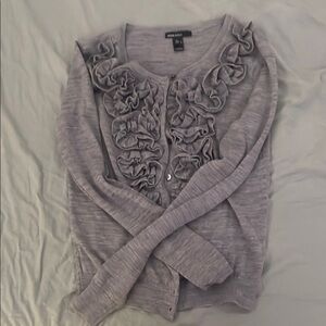 Mango Basic Ruffle Cardigan Sweater